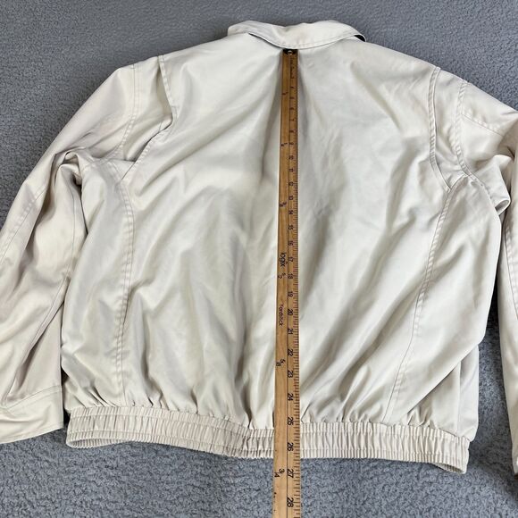 VTG Polo Ralph Lauren Jacket Large Tan Full Up Plaid Lined Bi Swing Windbreaker - Picture 10 of 13